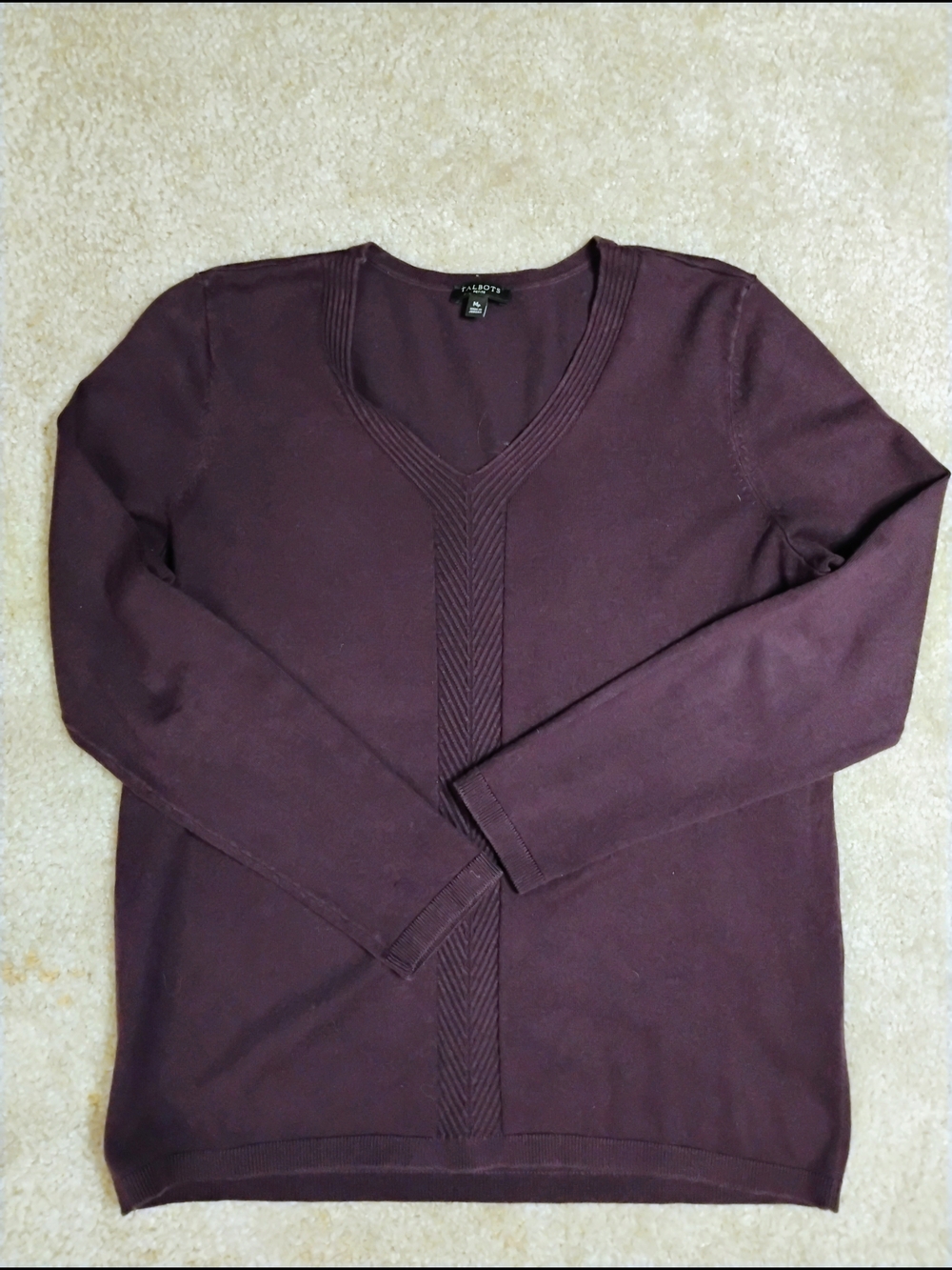 Talbots Petite V-neck Sweater in Plum